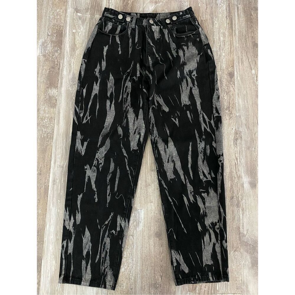 SHEIN Baggy Bleached Black Mom Jeans Women’s Size Medium